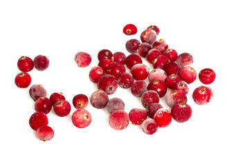 frozen cranberries isolated