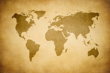 Naklejka na ściany i meble grunge map of the world