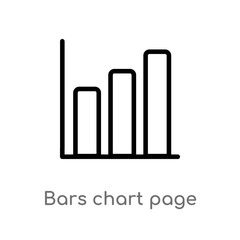 outline bars chart page vector icon. isolated black simple line element illustration from user interface concept. editable vector stroke bars chart page icon on white background