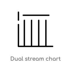 outline dual stream chart vector icon. isolated black simple line element illustration from user interface concept. editable vector stroke dual stream chart icon on white background