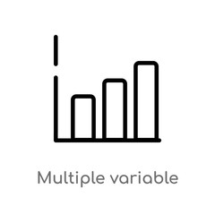 outline multiple variable bars data vector icon. isolated black simple line element illustration from user interface concept. editable vector stroke multiple variable bars data icon on white