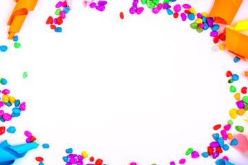 background with balloons and confetti