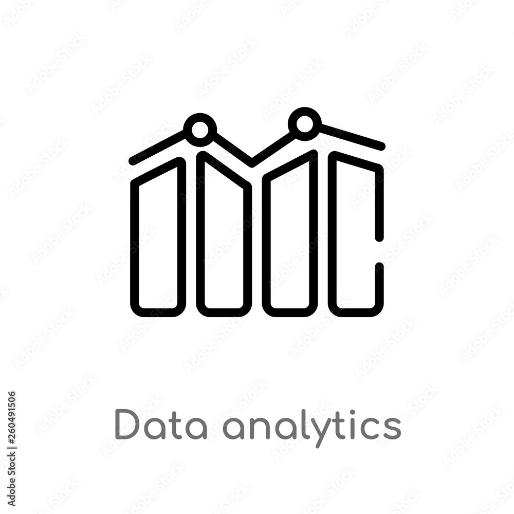 Poster outline data analytics vector icon. isolated black simple line element illustration from user interf