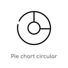 outline pie chart circular interface vector icon. isolated black simple line element illustration from user interface concept. editable vector stroke pie chart circular interface icon on white