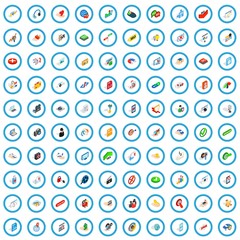 100 security icons set in isometric 3d style for any design vector illustration