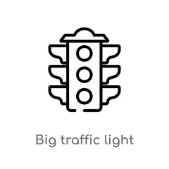 outline big traffic light vector icon. isolated black simple line element illustration from ultimate glyphicons concept. editable vector stroke big traffic light icon on white background