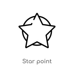 Fototapeta premium outline star point vector icon. isolated black simple line element illustration from ultimate glyphicons concept. editable vector stroke star point icon on white background