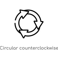 outline circular counterclockwise arrows vector icon. isolated black simple line element illustration from ultimate glyphicons concept. editable vector stroke circular counterclockwise arrows icon