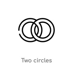 Obraz premium outline two circles vector icon. isolated black simple line element illustration from ultimate glyphicons concept. editable vector stroke two circles icon on white background