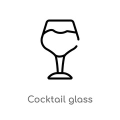 outline cocktail glass vector icon. isolated black simple line element illustration from ultimate glyphicons concept. editable vector stroke cocktail glass icon on white background