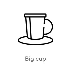 outline big cup vector icon. isolated black simple line element illustration from ultimate glyphicons concept. editable vector stroke big cup icon on white background