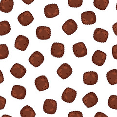 Pattern of vector illustrations on the nutrition theme; dry food for cats and dogs. Realistic isolated objects for your design.