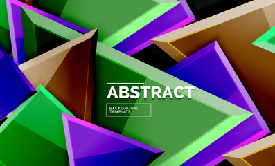 Glossy squares and triangles geometric backgrounds