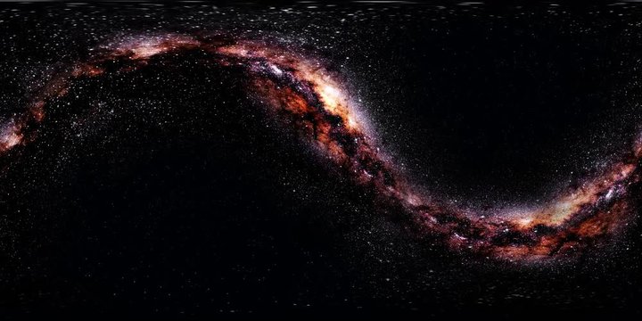 Milky Way stars in space virtual reality 360 degree video. Elements of this image furnished by NASA