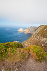 View of danger cliffs in Cabo Penas, Spain