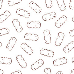 Pattern of vector illustrations on the nutrition theme; dry food for cats and dogs. Realistic isolated objects for your design.
