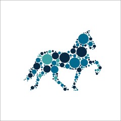 Horse with colorful circles vector illustration