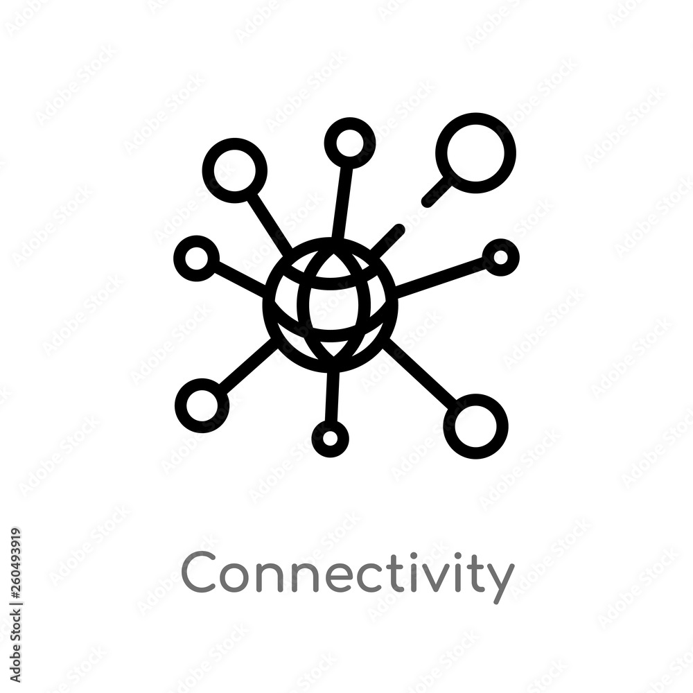 Wall mural outline connectivity vector icon. isolated black simple line element illustration from user interfac