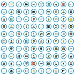 100 security book icons set in flat style for any design vector illustration