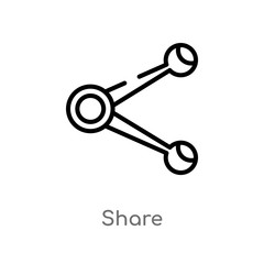 outline share vector icon. isolated black simple line element illustration from user interface concept. editable vector stroke share icon on white background
