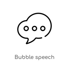 Obraz premium outline bubble speech vector icon. isolated black simple line element illustration from user interface concept. editable vector stroke bubble speech icon on white background