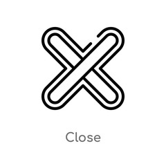 outline close vector icon. isolated black simple line element illustration from user interface concept. editable vector stroke close icon on white background