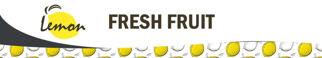 Template for brand Lemon fresh fruit company, factory of fresh juices, shop, bar. Design element for business card, banner, template, brochure template.