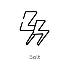 outline bolt vector icon. isolated black simple line element illustration from weather concept. editable vector stroke bolt icon on white background