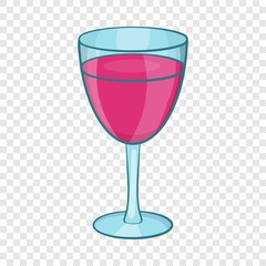 Glass of red wine icon in cartoon style isolated on background for any web design 