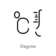 outline degree vector icon. isolated black simple line element illustration from weather concept. editable vector stroke degree icon on white background