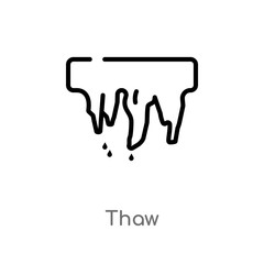 outline thaw vector icon. isolated black simple line element illustration from weather concept. editable vector stroke thaw icon on white background
