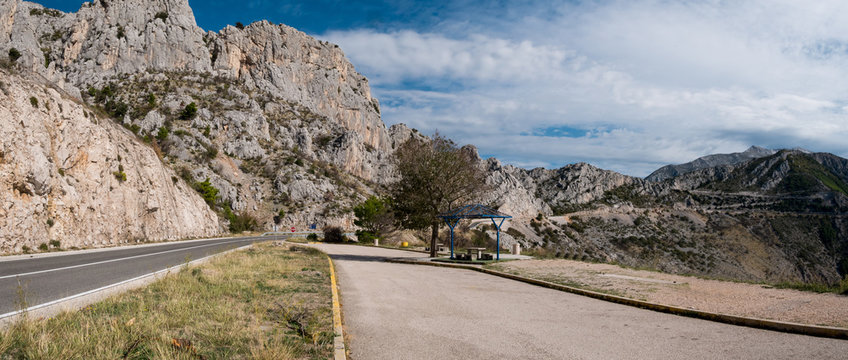 Scenic road on Makarska riviera in Croatia