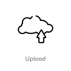 outline upload vector icon. isolated black simple line element illustration from weather concept. editable vector stroke upload icon on white background
