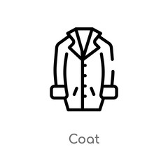 outline coat vector icon. isolated black simple line element illustration from winter concept. editable vector stroke coat icon on white background