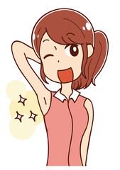 ワキがきれいな女性のイラスト素材