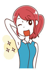 ワキがきれいな女性のイラスト素材