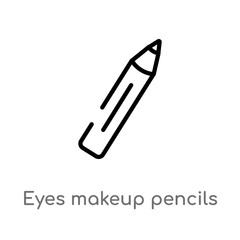 outline eyes makeup pencils vector icon. isolated black simple line element illustration from woman clothing concept. editable vector stroke eyes makeup pencils icon on white background