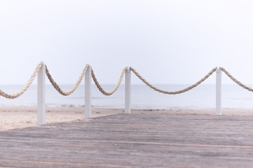 Terrace with ropes on the beach