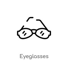 outline eyeglasses vector icon. isolated black simple line element illustration from woman clothing concept. editable vector stroke eyeglasses icon on white background