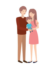 couple of parents with son avatar character