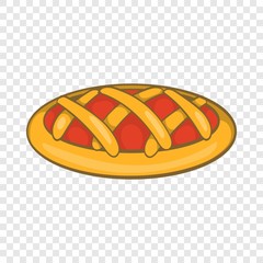 Delicious cherry pie icon in cartoon style isolated on background for any web design 