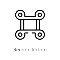 outline reconciliation vector icon. isolated black simple line element illustration from zodiac concept. editable vector stroke reconciliation icon on white background