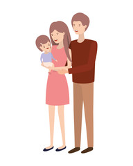 couple of parents with daughter avatar charactar
