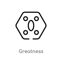 outline greatness vector icon. isolated black simple line element illustration from zodiac concept. editable vector stroke greatness icon on white background