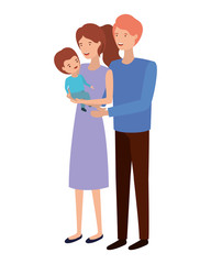 couple of parents with son avatar character