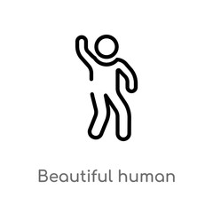 outline beautiful human vector icon. isolated black simple line element illustration from feelings concept. editable vector stroke beautiful human icon on white background