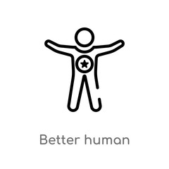 outline better human vector icon. isolated black simple line element illustration from feelings concept. editable vector stroke better human icon on white background