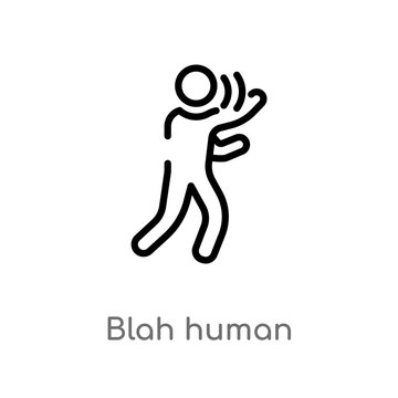 outline blah human vector icon. isolated black simple line element illustration from feelings concept. editable vector stroke blah human icon on white background