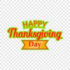 Happy Thanksgiving Day icon in cartoon style isolated on background for any web design 