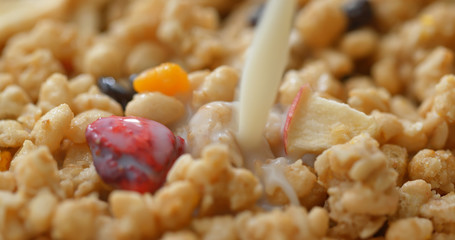 Cereal breakfast at morning